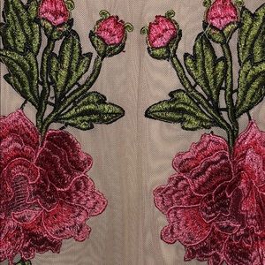 floral embellished body suit